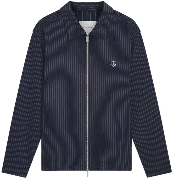 Filling Pieces Coach Jacket Pinstripe Maritime Blue