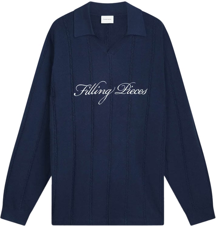 Filling Pieces Knit Football Jersey Navy