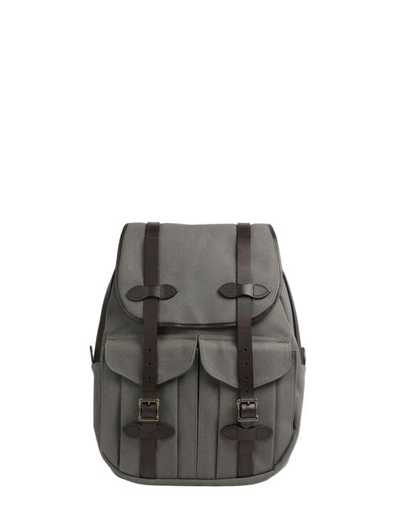Filson Structured Twill Leather Accent Backpack