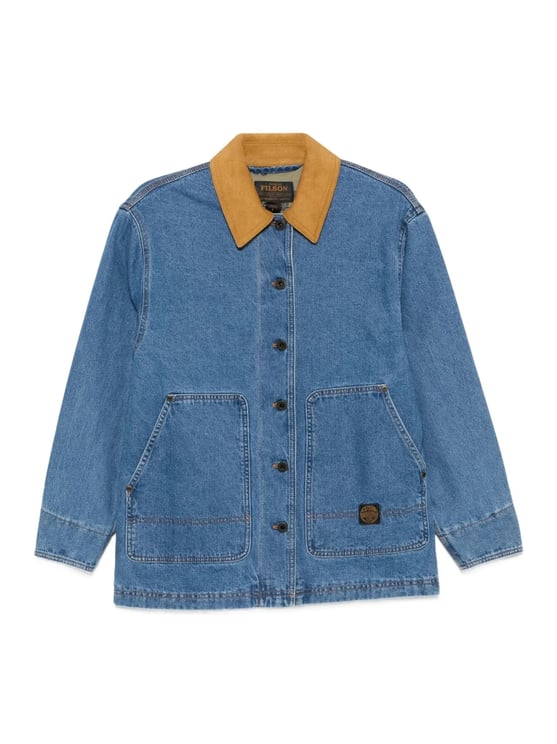 Filson Classic Blue Denim Tan Collar Jacket