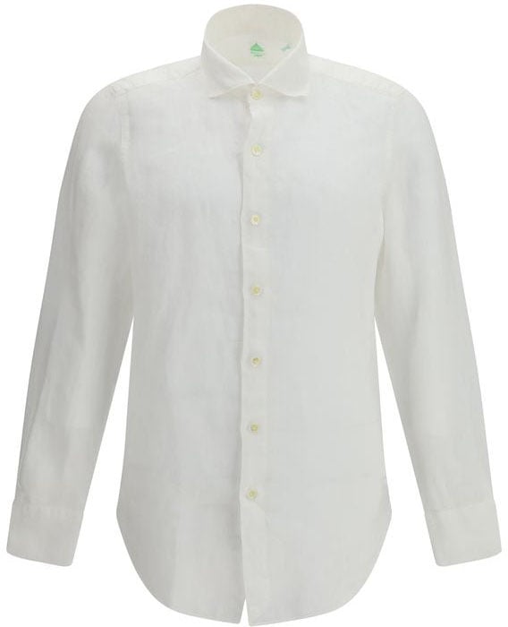 Finamore 1925 Napoli Finamore White Linen Dress Shirt