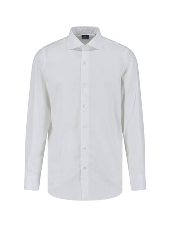 Finamore 1925 Napoli Timeless White Button-Down Shirt With Structured Collar