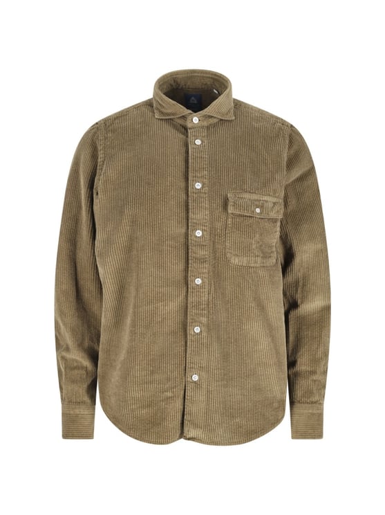 Finamore 1925 Napoli Classic Brown Button-Down Shirt With Traditional Collar