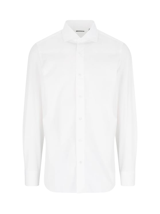 Finamore 1925 Napoli Classic White Cotton Shirt With Traditional Collar
