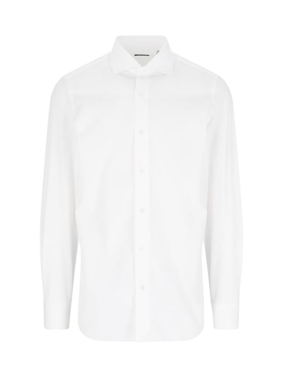 Finamore 1925 Napoli Classic White Cotton Shirt With Traditional Collar
