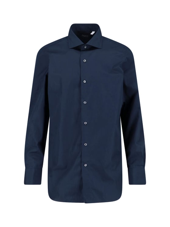 Finamore 1925 Napoli Tailored White Shirt With Button-Down Front And Pointed Collar