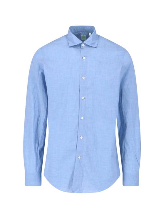 Finamore 1925 Napoli Light Blue Gaeta Tailored Linen Shirt