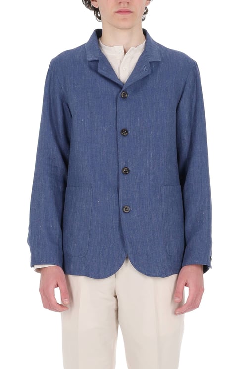 Finamore 1925 Napoli Frans Wool-Linen Tailored Blazer