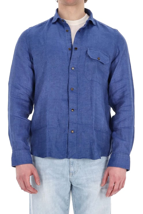 Finamore 1925 Napoli Maratea Model Tailored Pure Linen Shirt