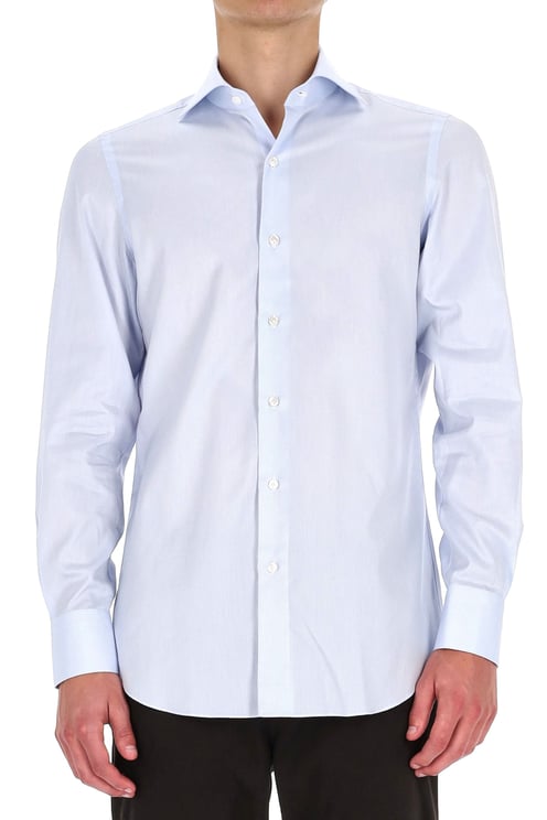 Finamore 1925 Napoli Traveller Tailored Shirt in Royal Oxford Linea Milano