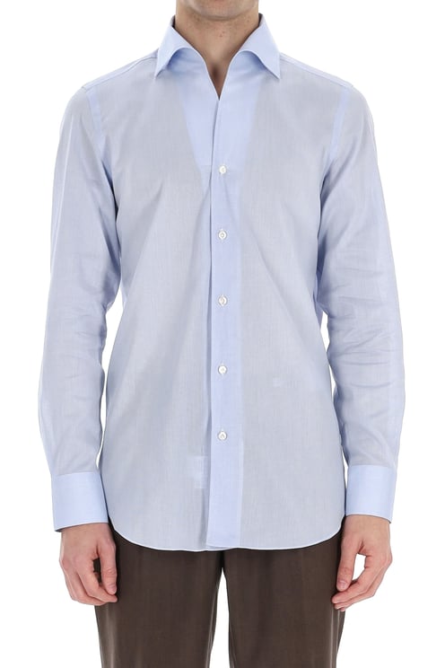Finamore 1925 Napoli Ustica Collar Cotton Tailored Shirt