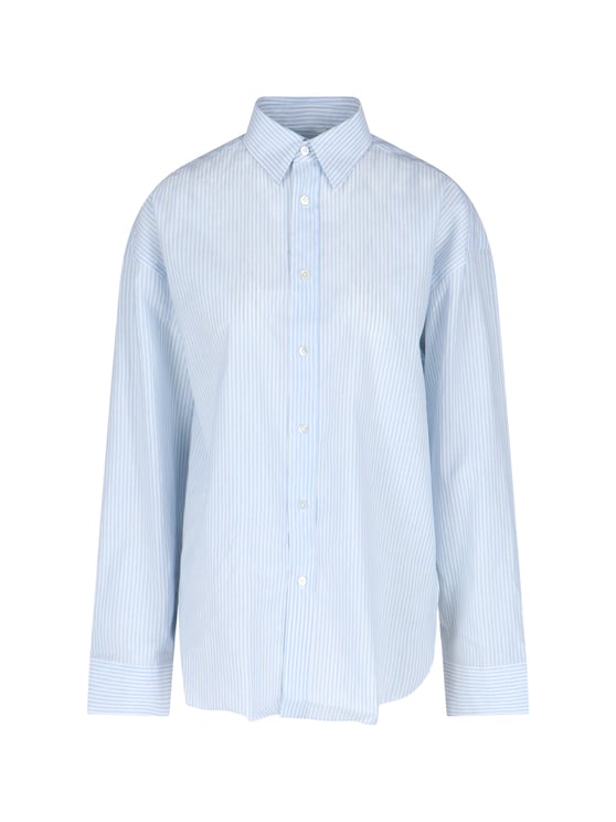 Finamore 1925 Napoli "Oriana" Striped Shirt – Light Blue