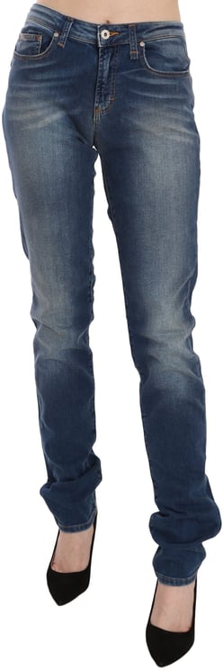 Fiorucci Fiorucci Blue Washed Mid Waist Slim Fit Denim Jeans