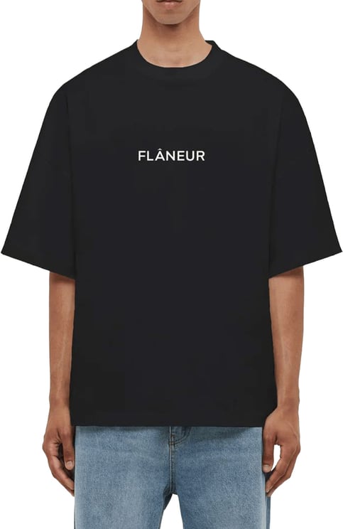 FLÂNEUR Box Logo T-Shirt | Black