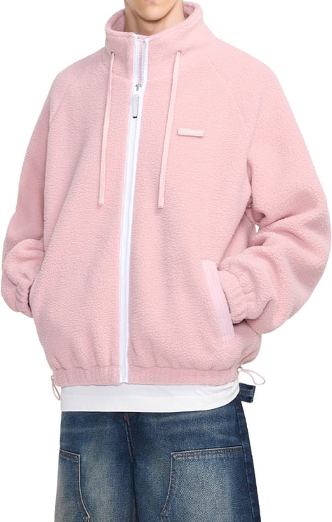 FLÂNEUR Frosted Badge Fleece Jacket | Pink