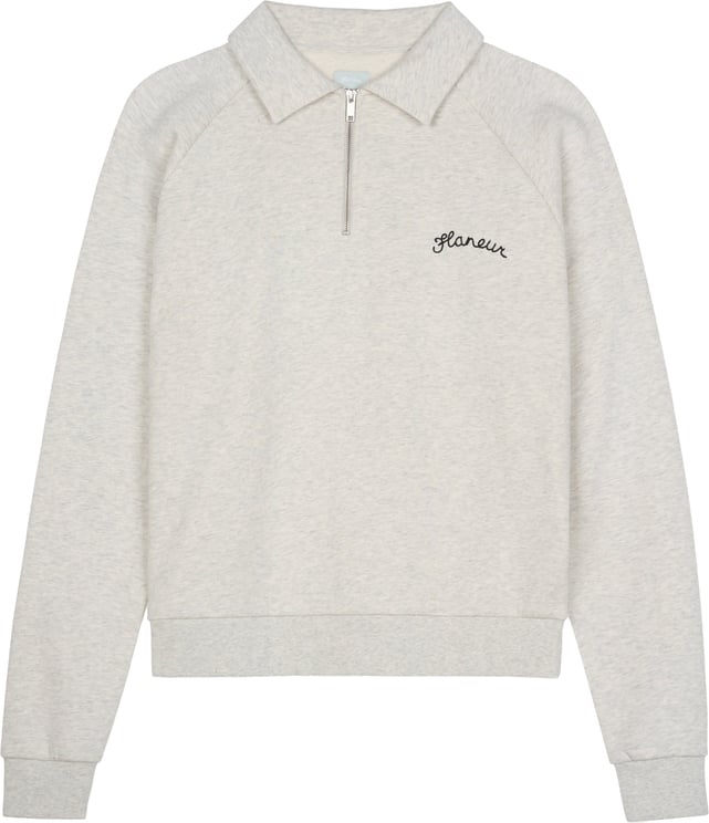 FLÂNEUR Signature Raglan Half Zip | Heather Grey