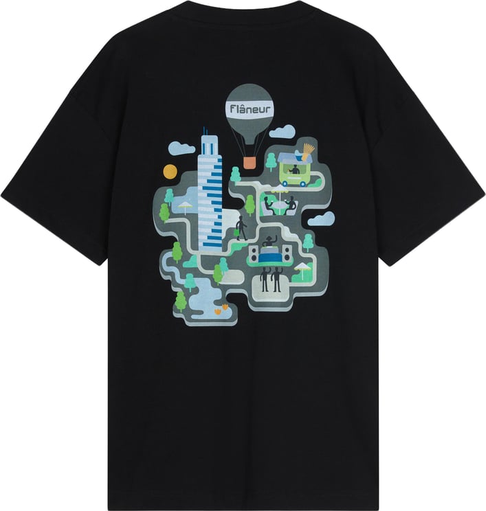 FLÂNEUR Festival Map T-Shirt | Black