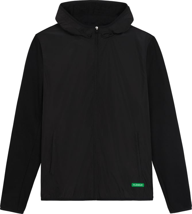 FLÂNEUR Badge Technical Zip-Up | Black