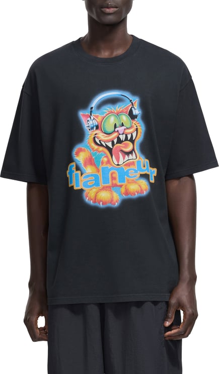 FLÂNEUR Record Label T-Shirt | Black