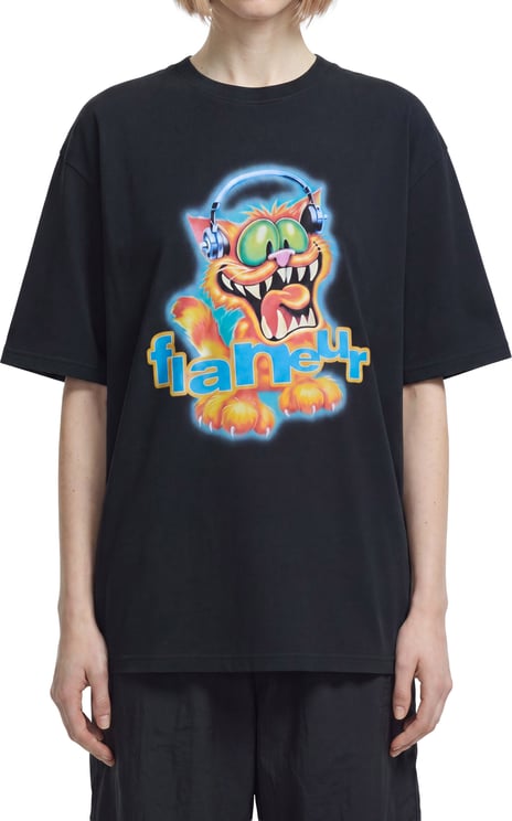 FLÂNEUR Record Label T-Shirt | Black