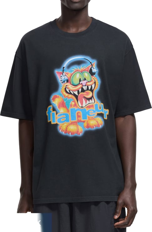 FLÂNEUR Record Label T-Shirt | Black