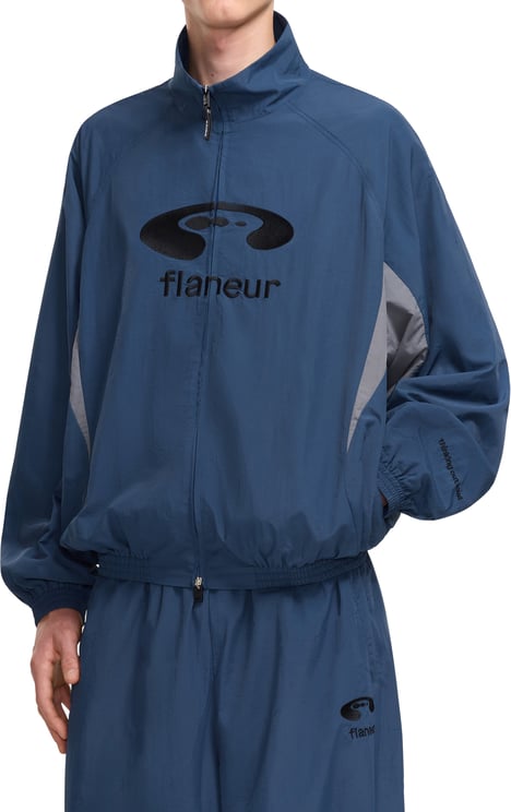 FLÂNEUR Flaneur Music Paneled Track Jacket | Navy