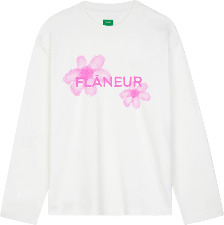 FLÂNEUR Floral Watercolor Long Sleeve | White Pink
