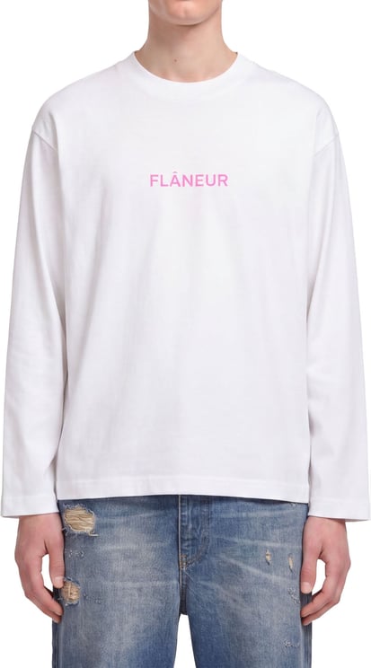 FLÂNEUR Box Logo Long Sleeve | White Pink