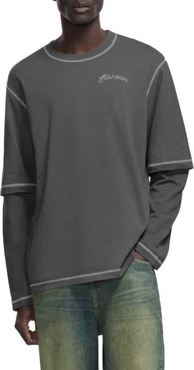 FLÂNEUR Signature Outline Layered Long Sleeve | Black
