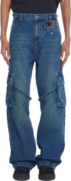 FLÂNEUR Phone Pocket Cargo Pants | Dark Indigo