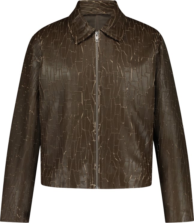 FLÂNEUR Leather Blouson | Blue/Purple