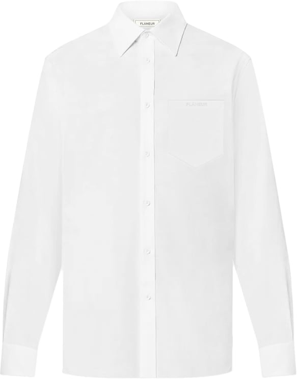 FLÂNEUR Cotton Poplin Shirt | White