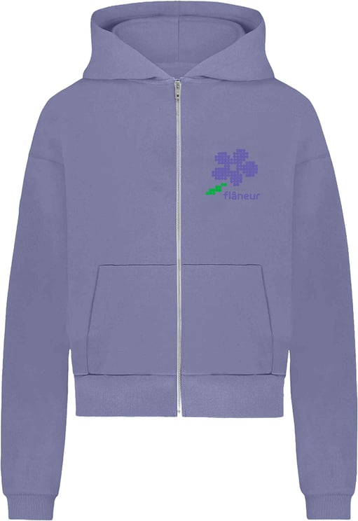FLÂNEUR Pixel Flower Zip-Up | Purple