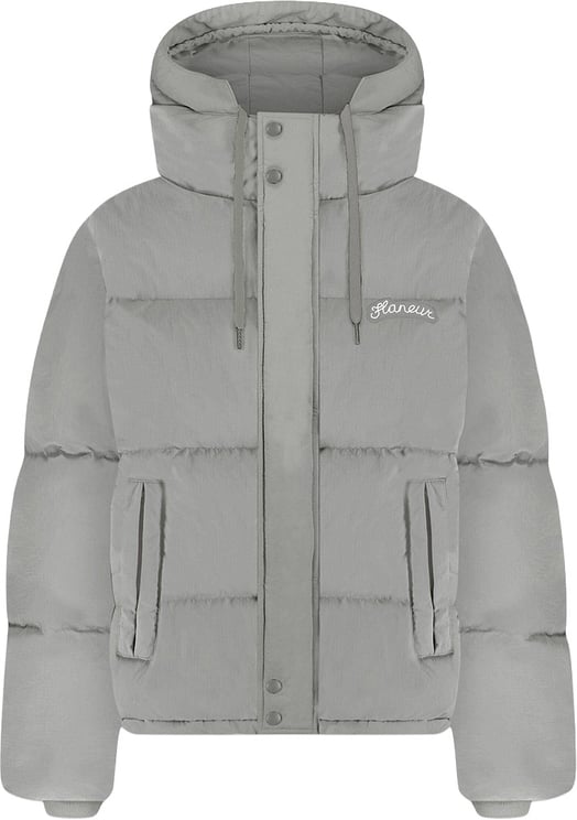FLÂNEUR Signature Hooded Puffer Jacket | Grey