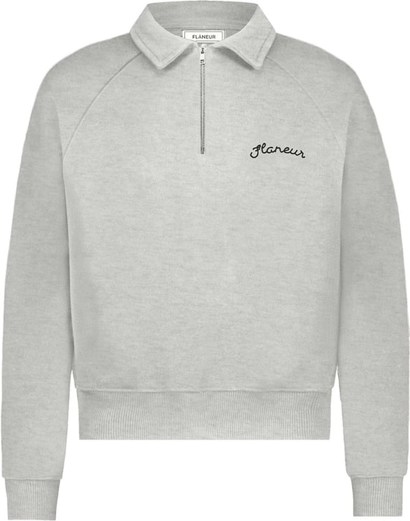 FLÂNEUR Signature Raglan Half Zip | Heather Grey