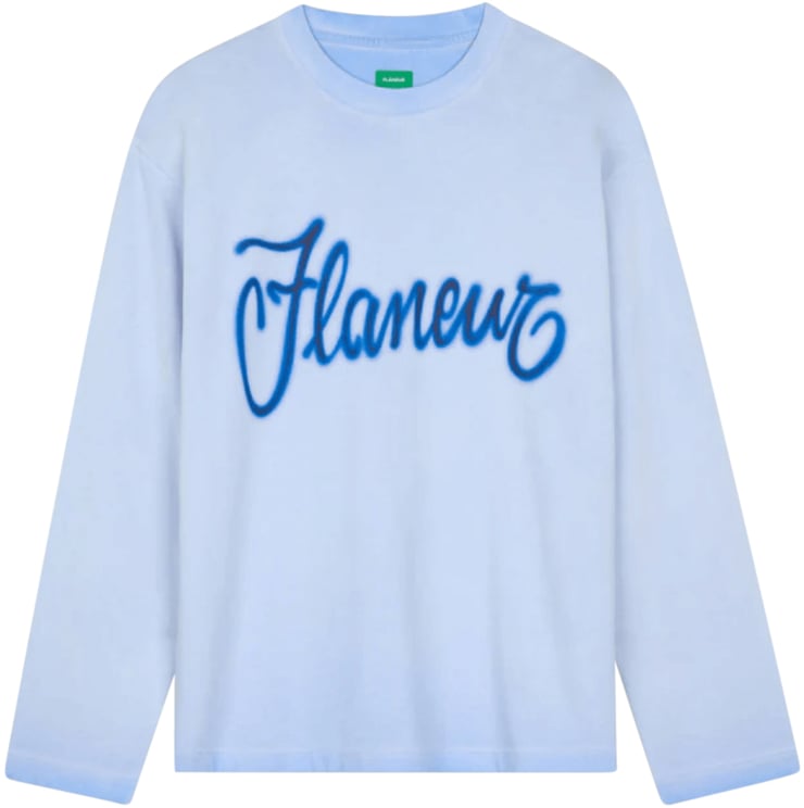 FLÂNEUR Airbrush zomer longsleeve gewassen blauw