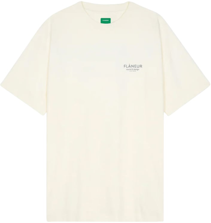 FLÂNEUR T-shirt van Sound & Design, gewassen wit.