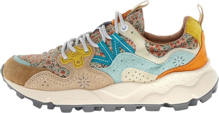 Flower Mountain Sneakers Leo Chestnut-Light Blue-Orange