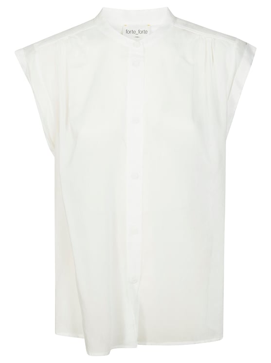 Forte Forte Sheer Mandarin Collar Blouse