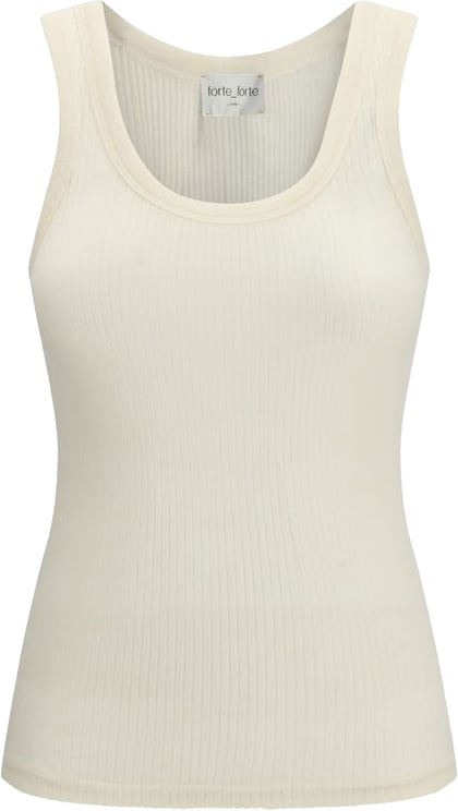 Forte Forte Forte_Forte Beige Wool Oves Aries Sleeveles T-Shirt