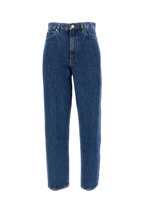 Frame High-Waisted Five-Pocket Denim Jeans With Front Zip Closure