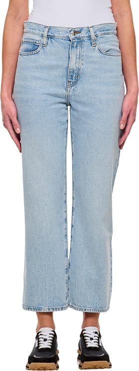 Frame High-Waisted Cropped Jeans With Flared Cut And Concealed Fastening