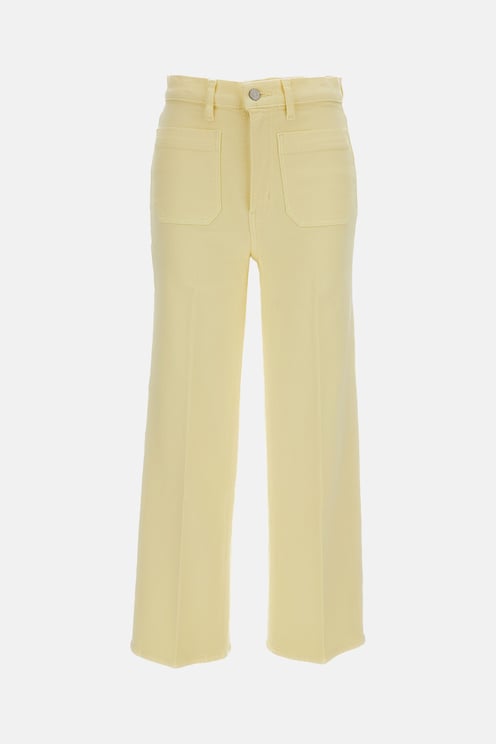 Frame High-Waisted Wide-Leg Trousers with Front Patch Pockets