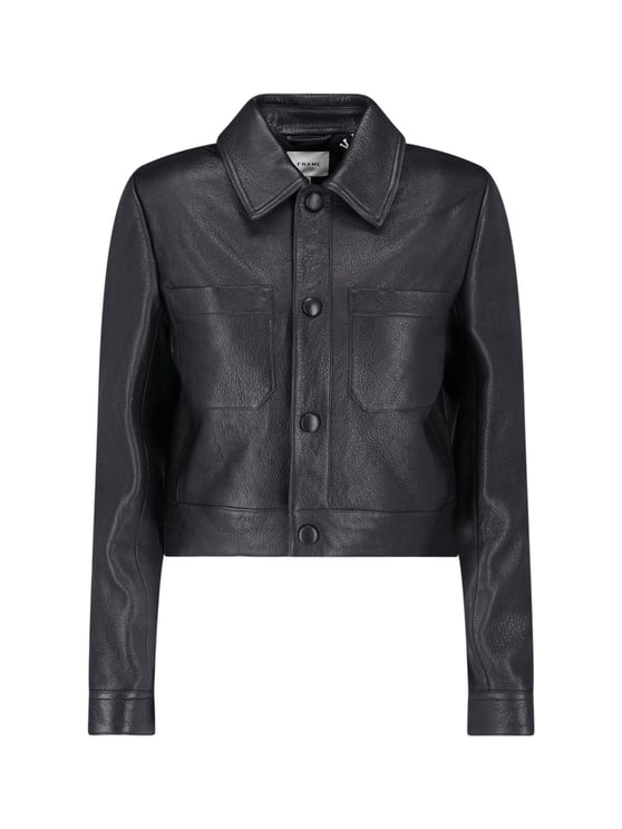 Frame Black Lambskin The Small Leather Jacket