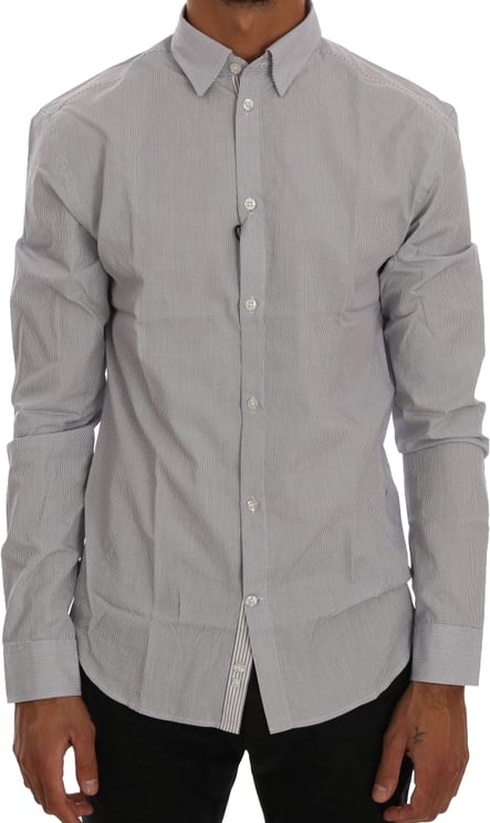 Frankie Morello Frankie Morello White Blue Check Casual Cotton Regular Fit Shirt