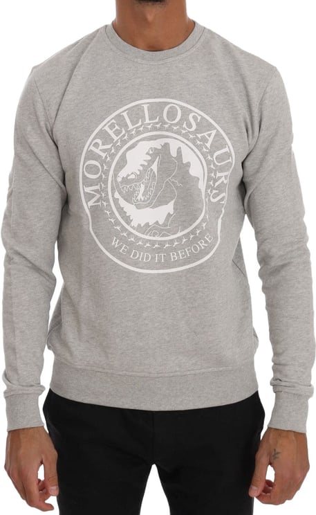 Frankie Morello Frankie Morello Gray Cotton Crewneck Pullover Sweater