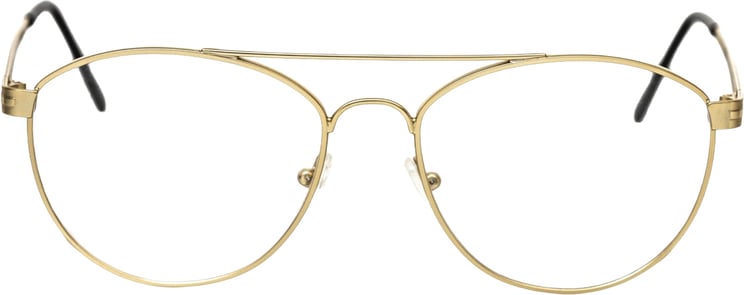 Frankie Morello Frankie Morello Gold Metallic Men's Frame Aviator Eyeglasses