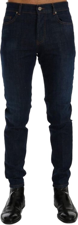 Frankie Morello Frankie Morello Blue Cotton Slim Fit Jeans