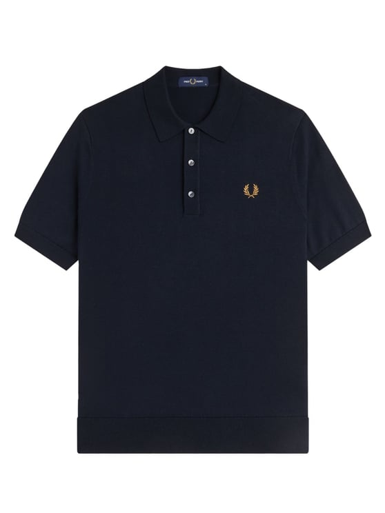 Fred Perry Knitted Cotton Laurel Wreath Polo Shirt