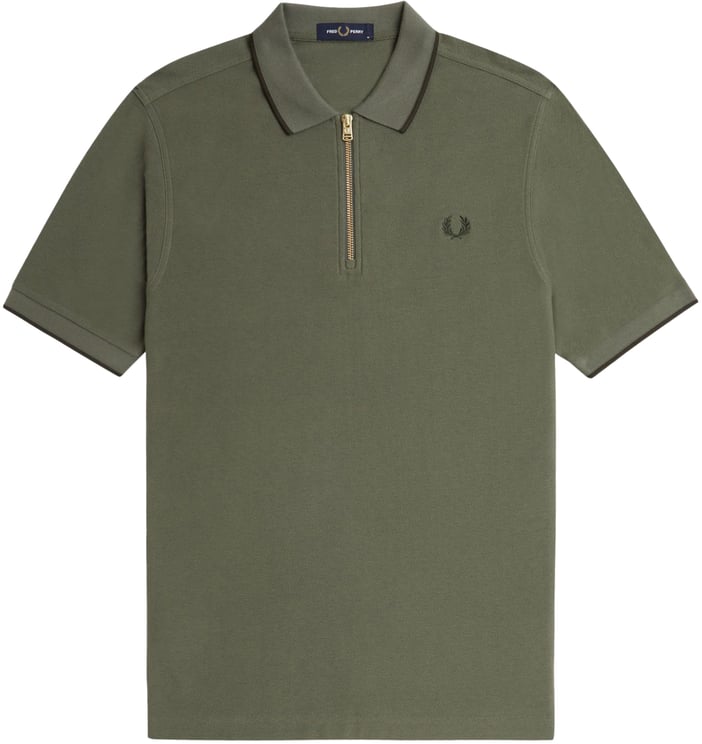 Fred Perry Fred Perry Crepe Pique Zip Neck Polo Shirt